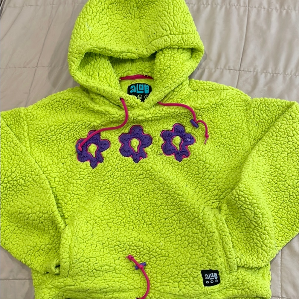 aLaB Dorothy Flower Green & Purple Tech Fleece Hoodie XS from Zumiez